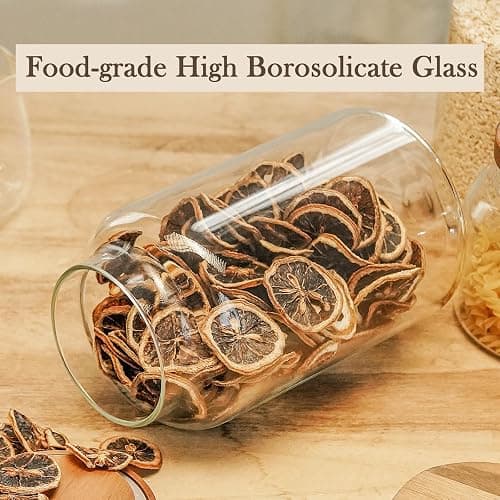 Labina Glass Storage Container Airtight Food Jars Kitchen Canister with Wood Lids, 88 Oz Wide Mouth Pantry Organization Glass Jar for Flour, Sugar, Cookie, Spagetti, Nuts and Candy (2 Pack) thumbnail 7