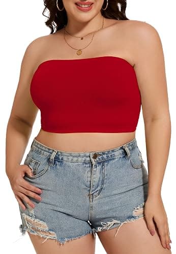 Womens Tube Tops Summer Bandeau Casual Crop Top Going Out Strapless Tank Basic Short Shirt thumbnail 5