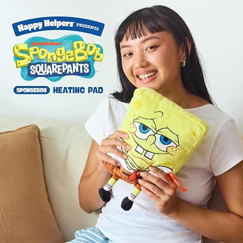 Happy Helpers SpongeBob By Relatable, The Cozy Comfort That's Anything But Boring, Get Relief With This Plush Heating Pad For Period Cramps and Body Pain, Includes 1 Microwavable SpongeBob Heating Pad thumbnail 3