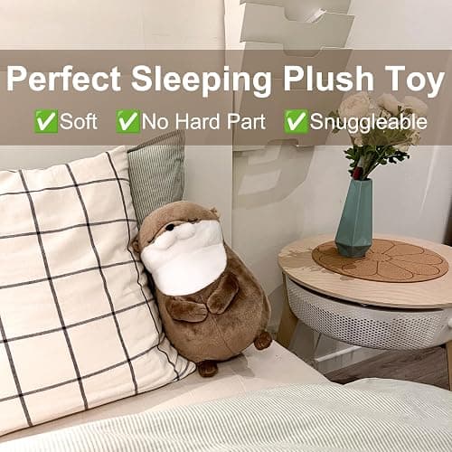 WEIGEDU Otter Stuffed Animals Sleeping Plush Toys with Embroidered Eyes for Boy Girl Kids Birthday Christmas Bedtime Gifts, 12 inches thumbnail 5
