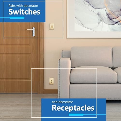 LIDER Brushed Finish Decorator Switch Cover, Screwless Wall Plate, Mid-Size 1-Gang 4.88" x 3.11", Unbreakable Polycarbonate Thermoplastic, UL Listed, LSWP-31M-BGD, Brushed Gold - Brushed Gold - 1 Gang - 1 Pack thumbnail 5
