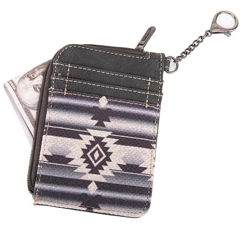 Montana West Wrangler Card Wallet for Women Boho Aztec Credit Card Holder with Zipper Pocket thumbnail 5