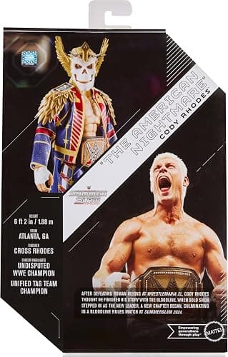 Mattel WWE Ultimate Edition Cody Rhodes Action Figure & Accessories | SummerSlam Cody Rhodes 6-inch Collectible Set, Including Swappable Heads & Hands (Amazon Exclusive) thumbnail 6