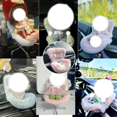 Ezcora Doll Car Seat with Soft Furry Cushion for 10-17cm Dolls, Clips onto Car Air Vent, Includes Seat Leg for Desktop Display - Blue thumbnail 2