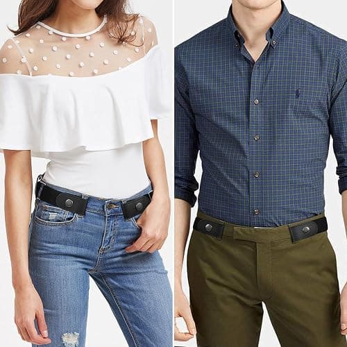 XZQTIVE Women/Men Buckle-Free Elastic Belt for Jeans, Ladies Invisible Belt Fits Waist 24-48 inches thumbnail 3