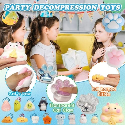 20pcs Squishy Pack,Fidget Toys Kit,Include taba Squishies Party Favors for Kids 4-8 8-12 Treasure Box Toys for Classroom Birthday Xmas Gifts Goodie Bag Stocking Stuffers for Teens (20pcs) thumbnail 4