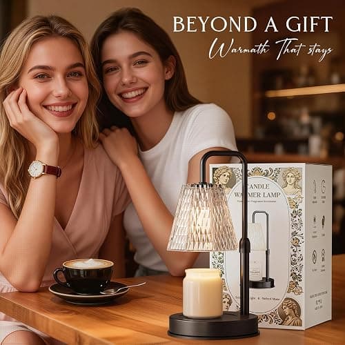 Candle Warmer Lamp with Timer – Dimmable Wax Warmer for Room Decor, Height Adjustable Candle Lamp for Mom Christmas Gifts, Birthday Gifts for Women, House warming Gifts for New Home Decor with 2 Bulbs thumbnail 8