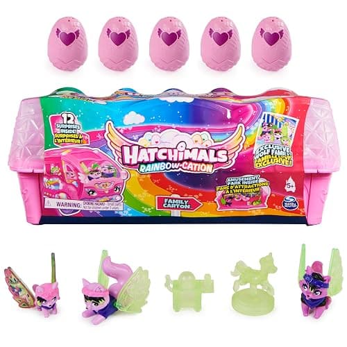 Hatchimals CollEGGtibles, Rainbow-cation Wolf Family Carton with Surprise Playset, 10 Characters, 2 Accessories, Kids Toys for Girls - Image 1