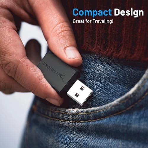 SABRENT USB to AUX Adapter, External USB Sound Card with 3.5mm Jack for Headphones & Mic, Plug & Play Stereo Converter for PC, Mac, PS5, Steam Deck, Laptop (AU-MMSA) thumbnail 6