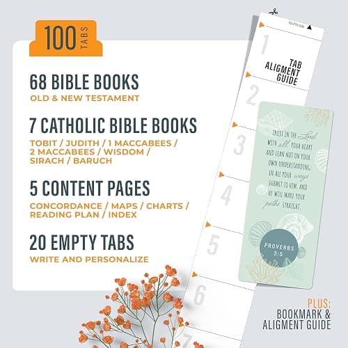 OFFILICIOUS Blue Bible Book Tabs, 100 Soft-Touch, Laminated Bible Tabs for Holy Bibles – Durable Tabs for Bible – Protestant & Catholic Bible Tabs Large Print, Bible Tabs for Women & Men thumbnail 3