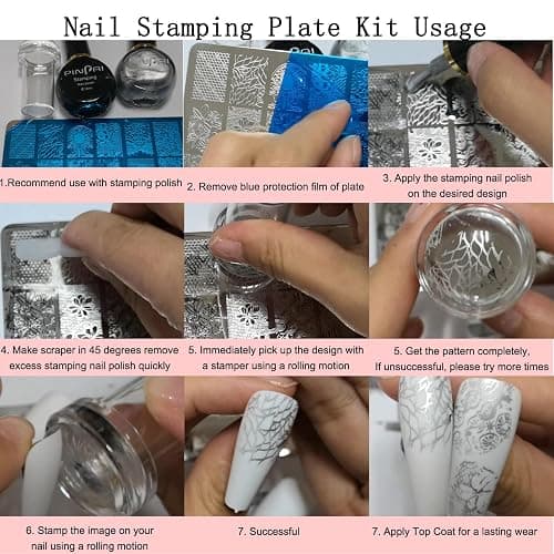 AddFavor Nail Stamper Kit 7pcs Nail Stamping Plates Geometric Mandala Flower Nail Stencils with 2 Stamp and 2 Scraper for Home Salon Manicure Design Supplies Tools thumbnail 7