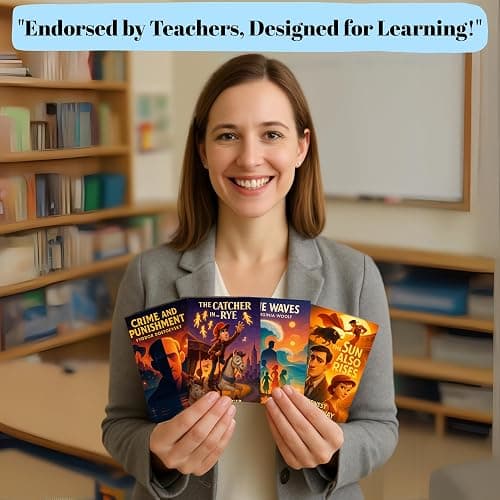 Novel Book Wall Collage Kit - Library Classroom Book Decor Aesthetic - Literature Educational Posters & Prints For Classroom Decorations - Middle School Classroom Must Haves - 4x6 Inches Set of 60 thumbnail 3