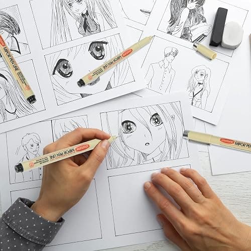 GETHPEN Micro Fineliner Set, 6 Pack Black Micro Fine Point Drawing Waterproof Archival Ink Multiliner Pens for Artist Illustration, Sketching, Technical Drawing, Anime, Manga thumbnail 4