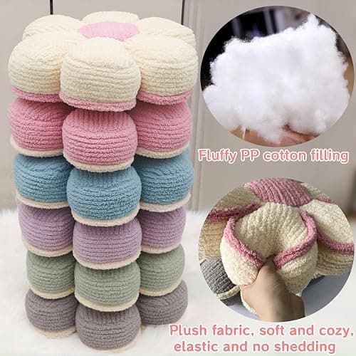 Nmkopzy Flower Pillow Daisy Flower Shaped Decorative Preppy Throw Pillows,16" Cute Fluffy Soft Floor Cushion for Sofa Couch Bed Room Bedroom Decor Aesthetic (1, Lavender, 16 Inch) - 16 Inch - Lavender - 1 thumbnail 6