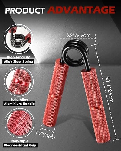 Hozzen Grip Strength Trainer, 6 Pack Grip Strength Trainer Set (50-350LB), No Slip Hand Grip Strengthener, Wrist Forearm Strengthener with Grip Tape for Strength Training, Exercise, Injury Recovery thumbnail 6
