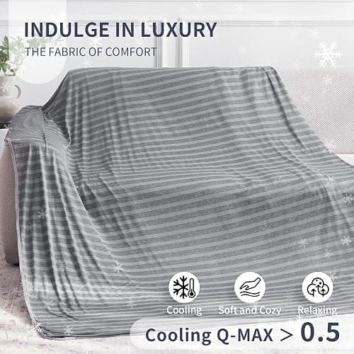 Guohaoi Cooling Blankets for Hot Sleepers,Arc-Chill Q-Max >0.5 Cool Fiber,100% Oeko-Tex Certified,Twin Full Size Lightweight Summer Cool Blanket for Travel/Outdoor Ultra Cold Breathable,60''x90'' thumbnail 6