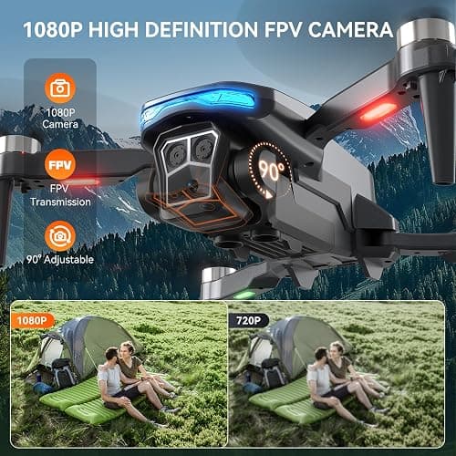 Skyvoyant Drone with Camera - Foldable Brushless Motor Drone for Adults/Kids, 1080P HD RC quadcopter. Waypoint Fly, Altitude Hold, One Key Take Off/Landing, Gesture Selfie, 3D Flip, Long Flight Time thumbnail 2