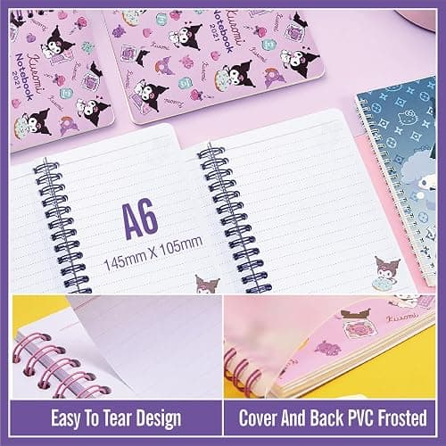 GFDSJKLCTH Cute Stationery Gift Set Kawaii Back to School Including Notebook Pencil Cas Ballpoint Pen ID Badge Holder Stickers Key Chain Bookmark （purper） thumbnail 3