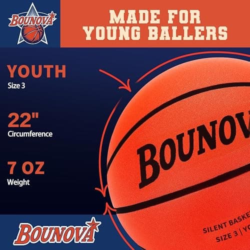 BOUNOVA Silent Basketball | Real Feel Powerful Bounce | Elegant Gift Box Packaging | Durable Pro-Grade PU Foam | Indoor Basketball for Quiet Dribbling & Training thumbnail 3