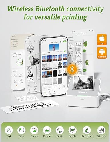 iDPRT Mini Sticker Printer Machine with 1 Roll Sticker Paper, Portable Thermal Printer for Study, Grey thumbnail 2