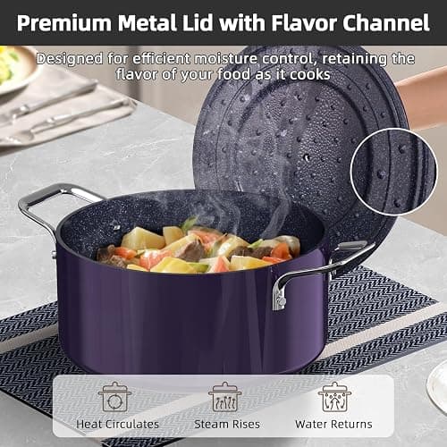 Nuwave Lux 13pc Forged Lightweight Cookware Set PFAS Free, Healthy G10 Duralon Ceramic Coating, Ultra Non-Stick, Stay-Cool Handles, Works on All Cooktops & Induction Ready thumbnail 4