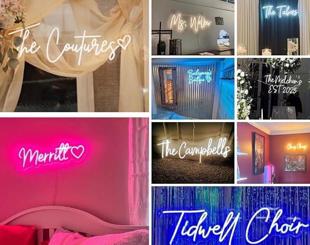 Custom Neon Sign, Neon Sign Customizable for Birthday Wedding Party Gift,Bar Personalized Neon Sign for Wall Decor Length 10inch to 60inch thumbnail 3
