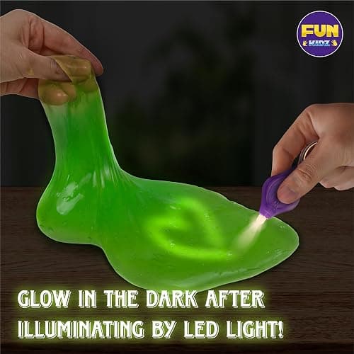 35.16 FL OZ Glow in The Dark Slime for Kids 6+, FunKidz 1040 ML Large Slime 8 Packs Neon Colors Slime Kit Green Blue Pink Yellow Gift for Boys Girls Birthday Party thumbnail 6
