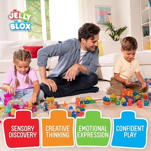 Jelly Blox Construction Site Set | Includes 75 Pieces | Toddler & Preschool Building Blocks Kids Can Squeeze, Stretch, Squish | MESH ACCREDITED | Safety Tested & Ouch-Free | Sensory Play Toy Ages 2+ thumbnail 8