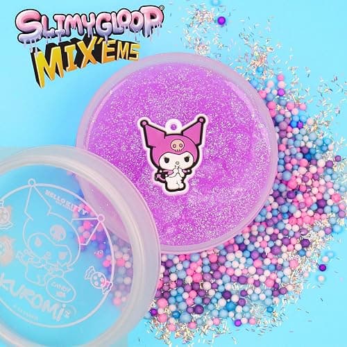Kuromi SLIMYGLOOP Mix’EMS Slime, Collectible Charm with Fun Add-Ins, Hello Kitty and Pink Glitter Slime, Party Favors for Kids 8-12, Girls Toys Age 6-8, Sanrio Stuff thumbnail 3