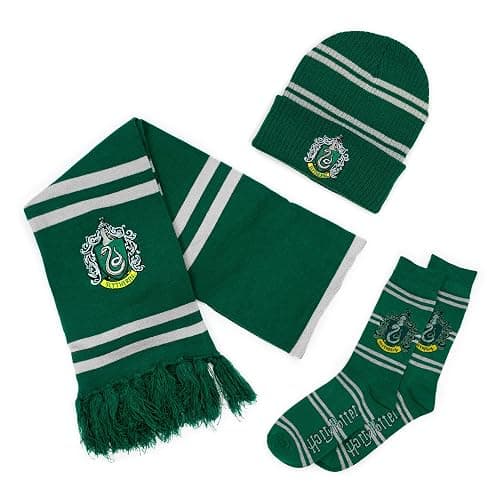 Culture Fly Harry Potter Scarf Beanie Socks Premium Knit 3pc Winter Bundle Gift Set - Image 1