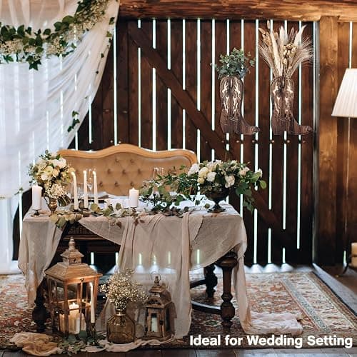 Havawish 2 Pcs Western Wall Decor Wood Cowboy Boots Wall Planter for Indoor Plants 12 x 8'' Western Boot Flower Hanging Vase for Flower Faux Rustic Home Decor for Bathroom Bedroom(Rustic Brown) thumbnail 2