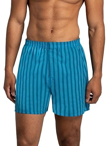 Fruit of the Loom Men's Tag Free Woven Boxer Shorts, Relaxed Fit, Moisture Wicking, Assorted Color Multipacks thumbnail 2