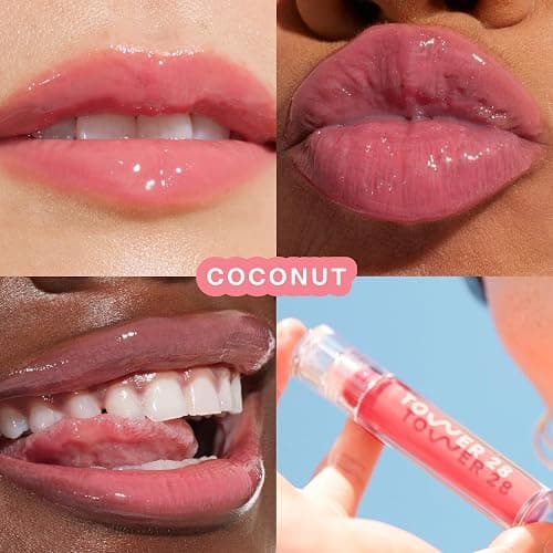 Tower 28 ShineOn Milky Lip Jelly, COCONUT, Non-Sticky, Hydrating Vegan Lip Gloss in Milky Rosy Pink, Apricot and Raspberry Seed Oil, Moisturizing, Clean, Cruelty Free thumbnail 2