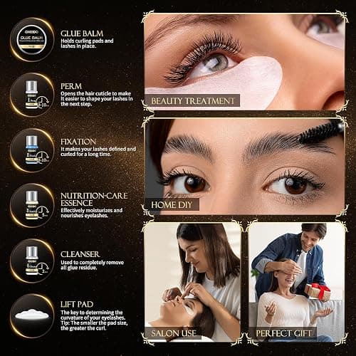 Lash Lift Kit, Eyebrow Lamination Kit, Eyelash Perm Kit, 2 in 1 Professional Eyelash Curling Lash Extension & Eyebrow Lift Kit, Eyelash Lift Kit at Home Diy & Salon, Lasts For 6-8 Weeks (Black) thumbnail 7