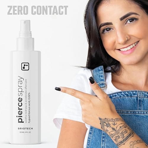 BRIOTECH Pierce Spray, Hypochlorous Acid, Gentle Piercing Aftercare, Calm Redness & Itch, Reduce Bumps, HOCl Saline Spray, Contact Free, No Rinse or Residue, Alcohol Free, 4 fl oz thumbnail 8