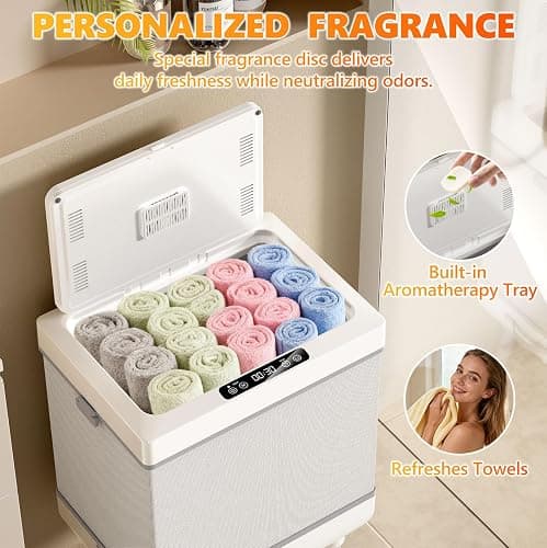 FEACORT Towel Warmer, 35L Large Foldable Towel Warmers for Bathroom, Dual-Mode Blanket Warmer with Safety Lock, Timer, and Auto Shut-Off, Fits Up to 3 Oversized 40"X70" Towels, for Home & Loved Ones thumbnail 5