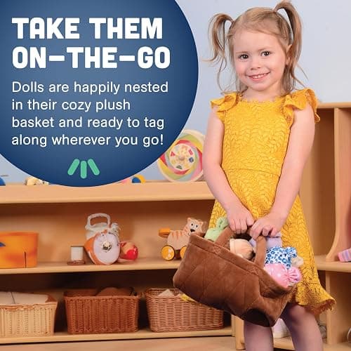 Creative Minds Basket of Babies Soft Baby Dolls, Sensory Toys, Multicultural, Diversity, Inclusion and Social Emotional Learning, Baby Toys for All Ages, Set of 6 Plush Dolls, Multicolor - Multicolor - 6 Pack thumbnail 6