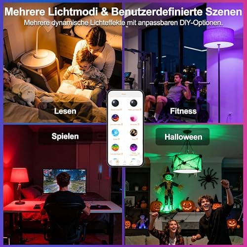 iLC LED RGBW Lampe E27 RGB+Warmweiß, Sync mit Musik farbwechsel Glühbirne mit APP, 16 Millionen Farben, 20 Modi thumbnail 6