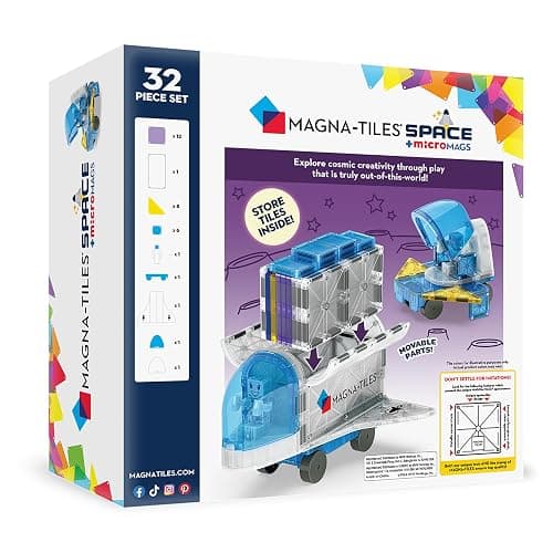 MAGNA-TILES Space 32-Piece Magnetic Construction Set, The Original Magnetic Building Brand thumbnail 3