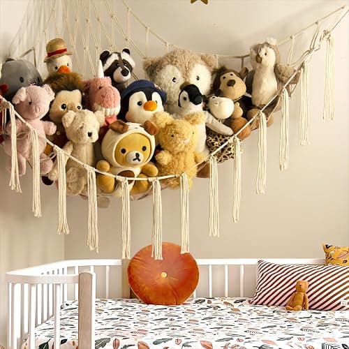 mirolam Stuffed Animal Storage Hammock Net - Toy Hammock Net for Stuffed Animals Corner - Hanging Stuff Animal Organizer Holder Large Size Baby Nursery Room Decor thumbnail 2