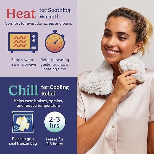 warmies Microwavable Neck & Shoulder Wrap - Heating & Cooling Plush Pad for Calming Relaxation - Weighted & Heated Neck Warmer with Scented Lavender - Microwave Heat Pad for Aches & Pain – Brown thumbnail 5
