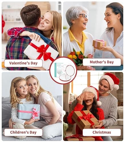 wobsion Travel Mirror with Light, 1x/10x Compact Magnifying Mirror,Handheld 2-Sided Pocket Mirror,Led Small Makeup Mirror,3.5in Compact Mirror for Purses,Travel Size Mirror for Handbag,Gift,Wine Red thumbnail 7