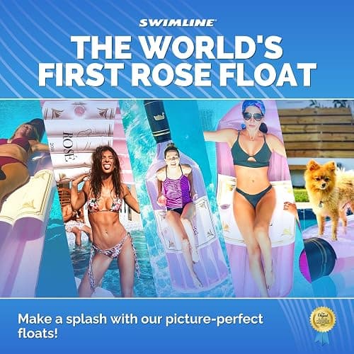 SWIMLINE Inflatable Swimming Pool Float Lounger Raft Mattress, Fun Mat, Rosé Classic Edition, Pink thumbnail 7