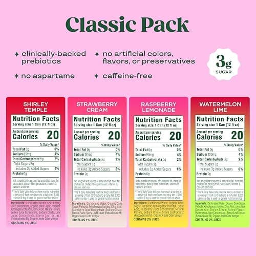 Bloom Pop Prebiotic Soda 12 Pack, Variety Pack, 12oz Cans | Soda for Gut Health, Low Calorie, No Caffeine, Healthy Soft Drink Alternative thumbnail 2