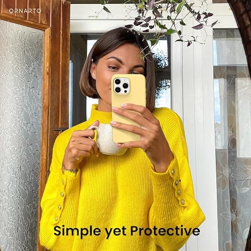 ORNARTO Compatible with iPhone 16 Pro Max Case 6.9", Slim Liquid Silicone 3 Layers Soft Gel Rubber Shockproof Protective Case with Anti-Scratch Microfiber Lining-Buttercream Yellow thumbnail 6
