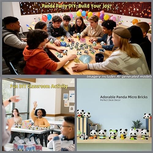 LNCHENQI 20 Pack of Animal Panda Party Mini Building Set, Goodie Bag Fillers, Suitable for Birthdays, Easter, Christmas, Valentine's Day, for Adults or Teenagers Aged 14+ thumbnail 6