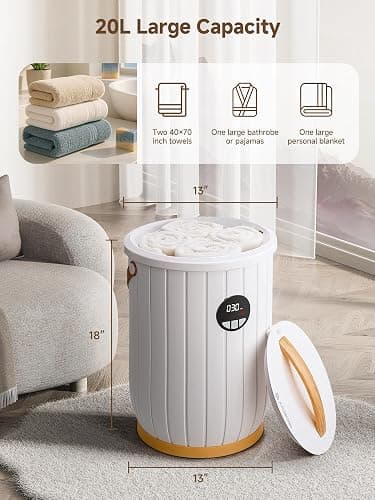 AAOBOSI Large Towel Warmers for Bathroom with Digital Display,20L 4 Timer& Auto Shut Off，Fast Warming, Blankets & Robes, Portable Electric Warmer for Bathroom,SPA，PJ's and More thumbnail 4