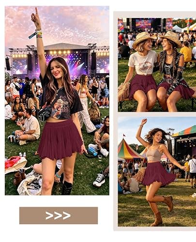 Women's Flowy Shorts Casual Linen Boho Ruffle Mini Skirts Pleated High Waist Cute Butterfly Skorts with Pockets Summer Trendy thumbnail 3