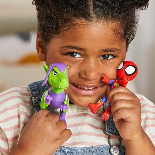 Marvel Spidey and His Amazing Friends Dino-Webs, Spidey and Goblin Raptor Action Figures Set, Super Hero Toys for Boys and Girls Ages 3 and Up thumbnail 6