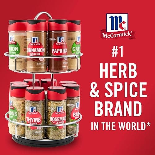 McCormick Spice Rack, Two Tier Chrome, Featuring 16 Herbs & Spices for Everyday Cooking, Great Gift for Housewarming, Wedding & Bridal Shower, 26.09 oz thumbnail 18